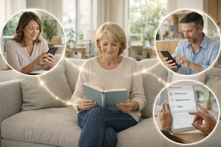 Family using the app