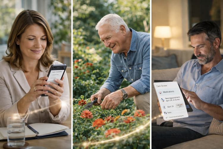 Family using the app