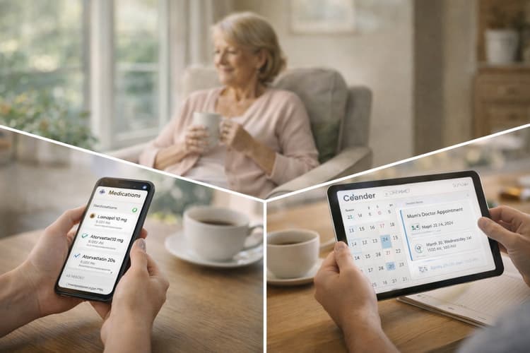 Family using the app