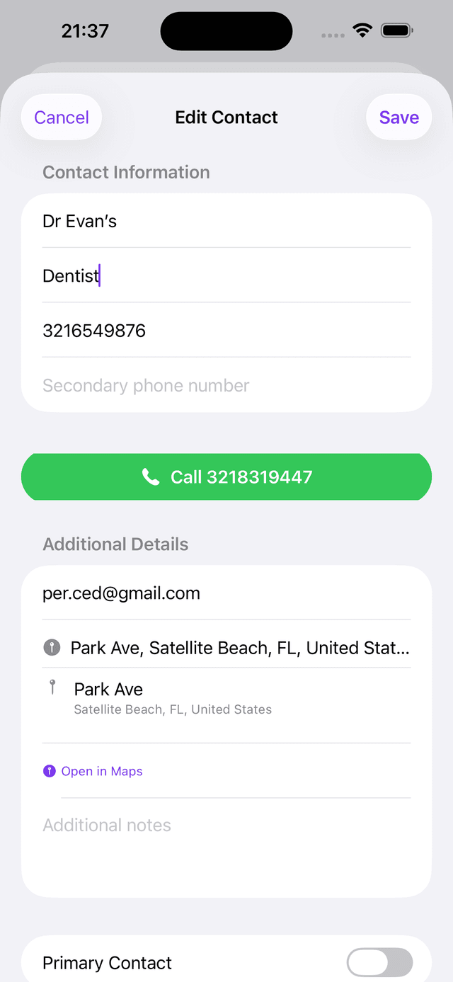 Emergency Contacts